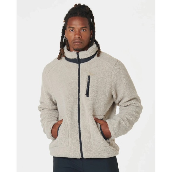 Legends Sherpa Jacket in Oat Men XL Fleece Full Zip Pockets Relaxed Fit NWT $150